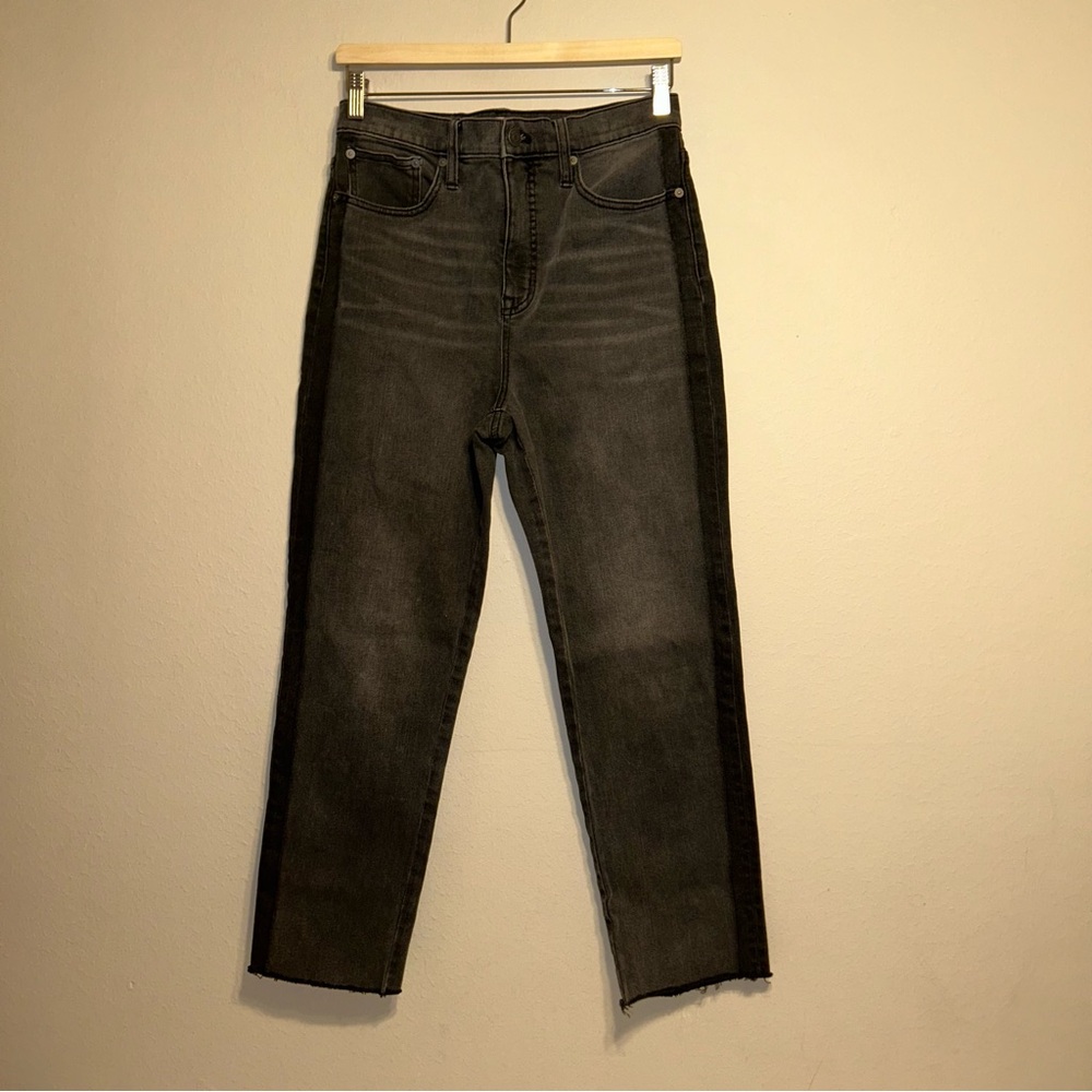 Madewell Jeans Womens Size 27 Gray Classic Straight Leg‎ Raw Hem Style AA616